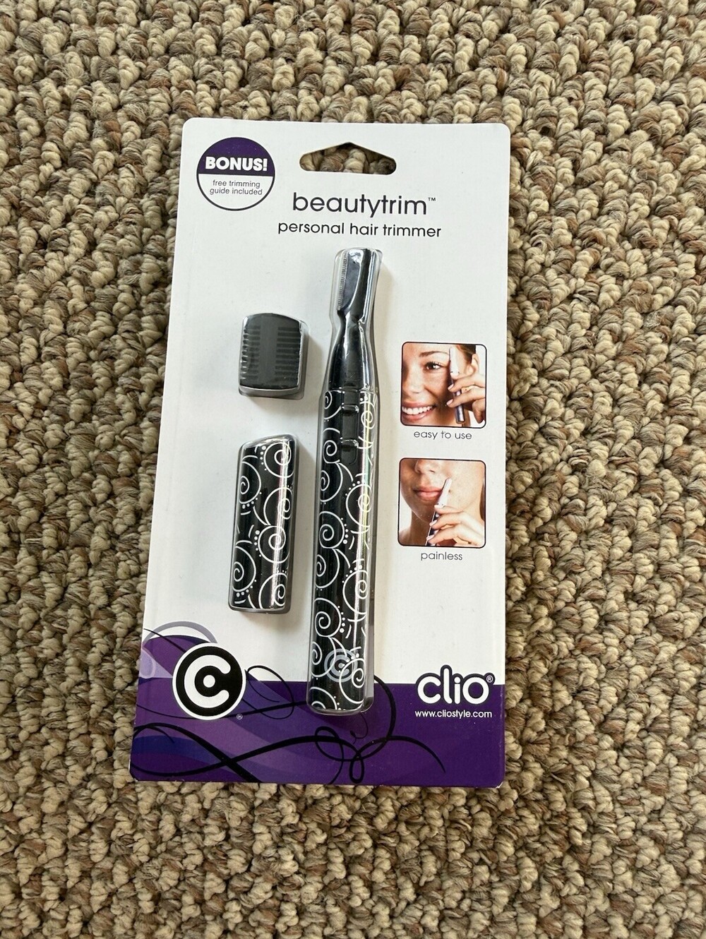BeautyTrim Female Electric Hair Trimmer Battery-Operated Personal Shaver